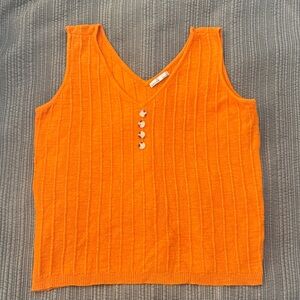 Orange Sleeveless Knit Top